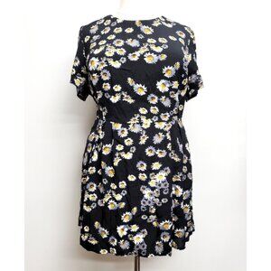 Simply Be Black Daisy Hi Low Skater Dress 24